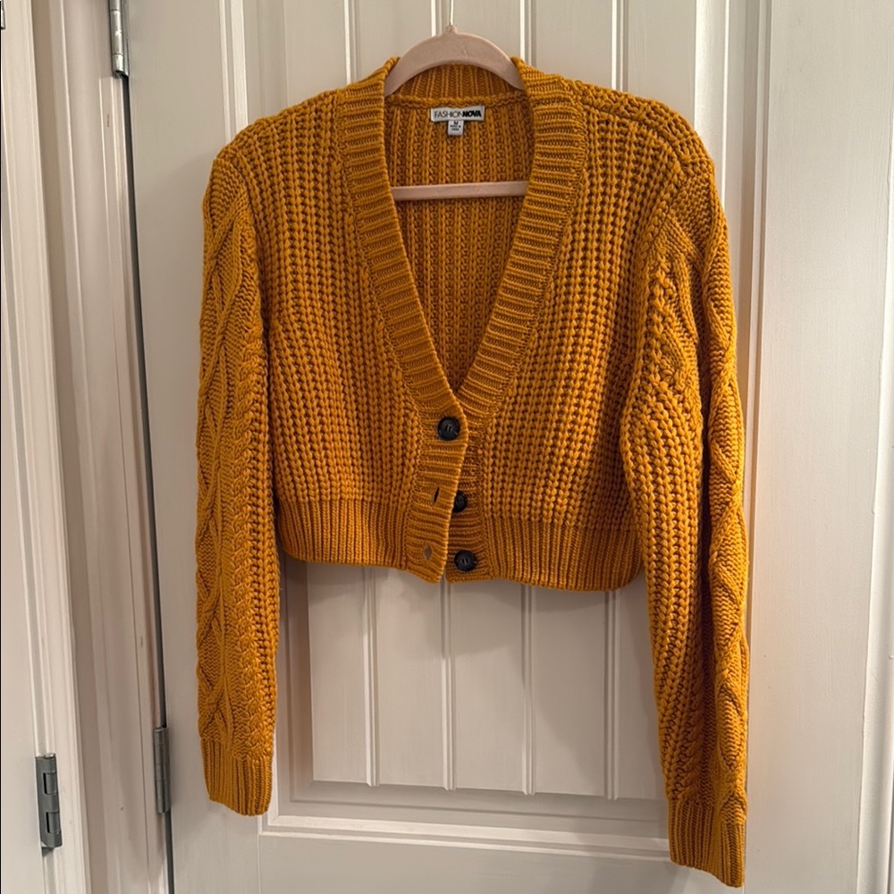 Urban Outfitters Yellow Knit Cardigan Sweater